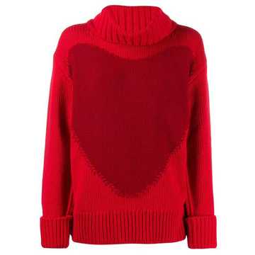 oversized heart intarsia jumper