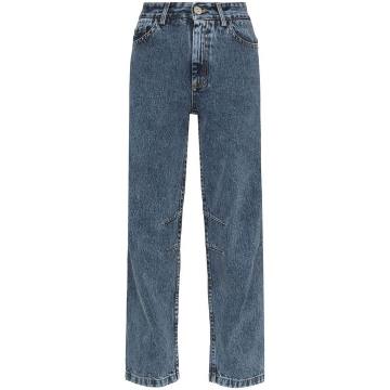 faded-effect high-rise jeans
