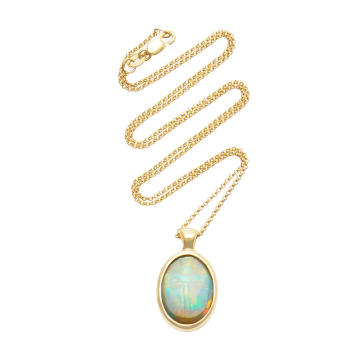 One Of A Kind 18K Gold and Opal Scarab Necklace