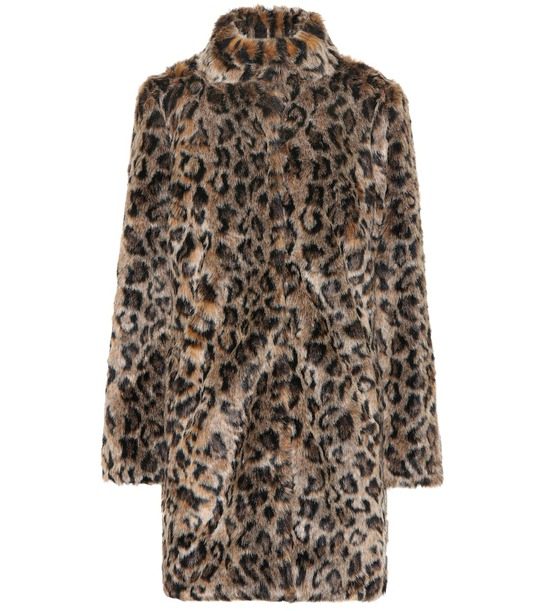 Chrissie leopard faux fur coat展示图