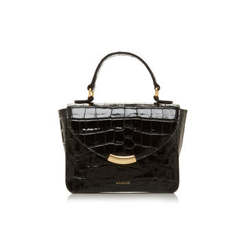 Luna Mini Croc-Effect Leather Top Handle Bag