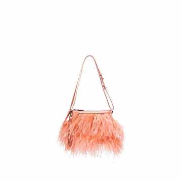 pink ostrich feather bag