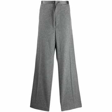 drawstring waist wide-leg trousers