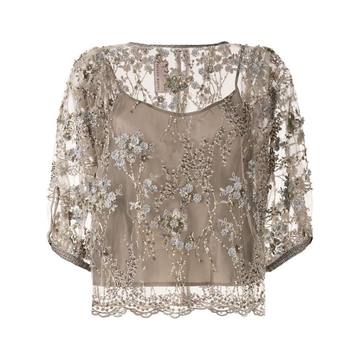 embroidered layered blouse