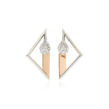 18K White & 18K Rose Gold Electrified Earrings