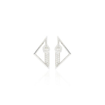 18K White Gold Electrified Earrings