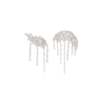 18K White Gold Snowflakes Earrings