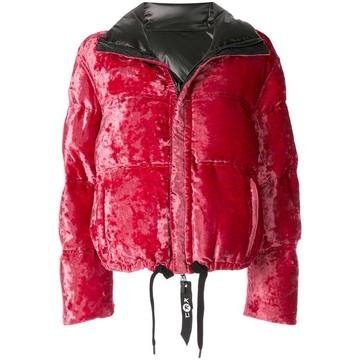 reversible velvet down jacket