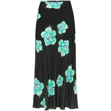 Kelly floral midi slip skirt