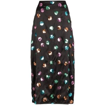 sequin polka dot midi skirt