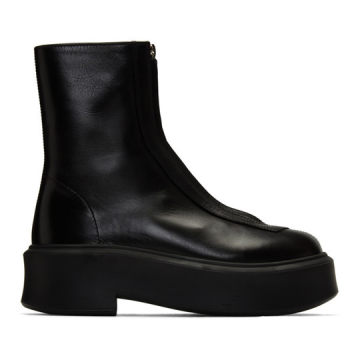 zip-front ankle boots