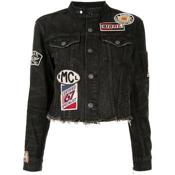 embroidered badge denim jacket