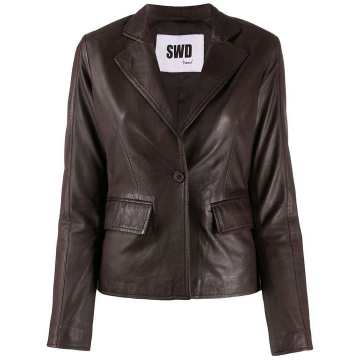 fitted leather jacket