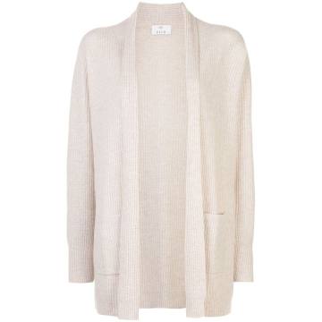 ribbed open cardigan
