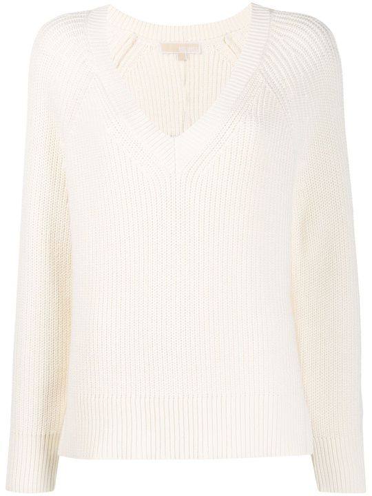 knitted V-neck jumper展示图