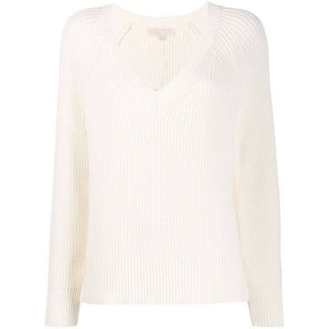 knitted V-neck jumper