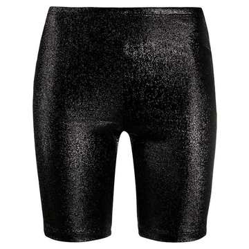 metallized logo band cycling shorts