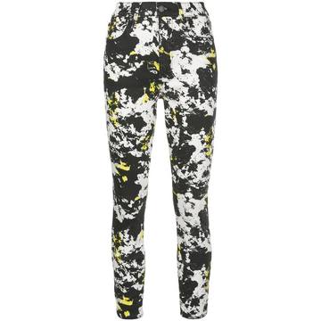 marble-print skinny jeans