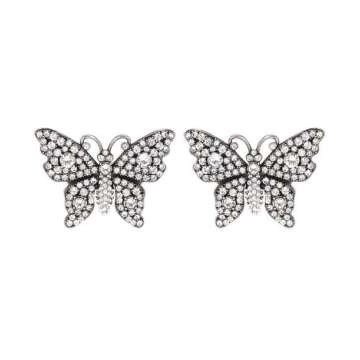 水晶蝴蝶造型耳环