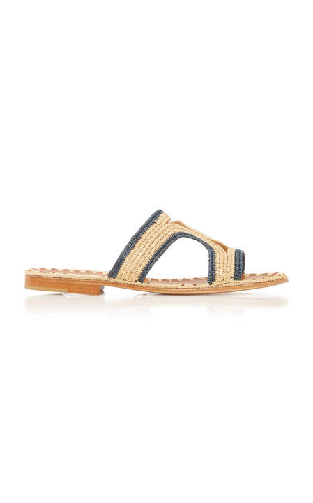 Moha Two-Tone Raffia Sandals展示图