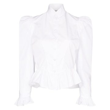 High neck buttoned blouse