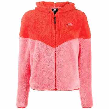 block colour hooded jacket