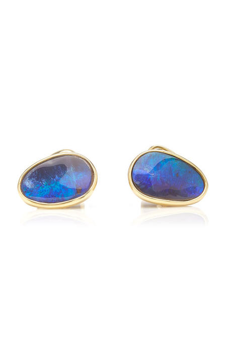 One of a Kind 18K Green Gold Double Boulder Opal Cufflinks展示图