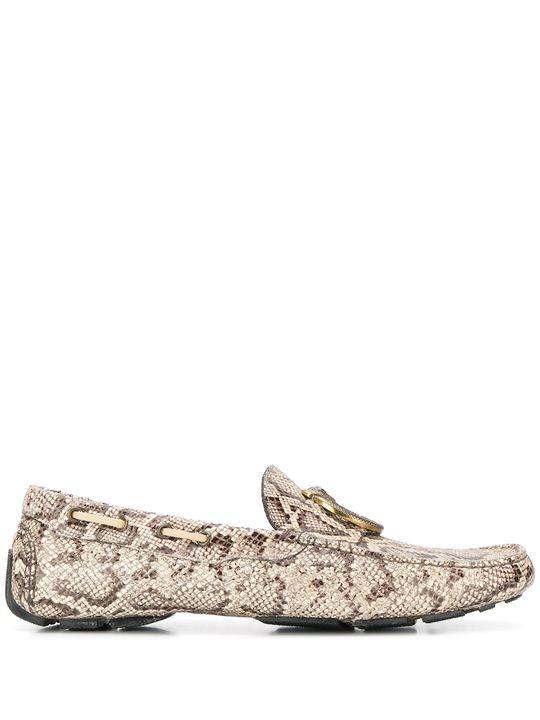 snakeskin-pattern loafers展示图