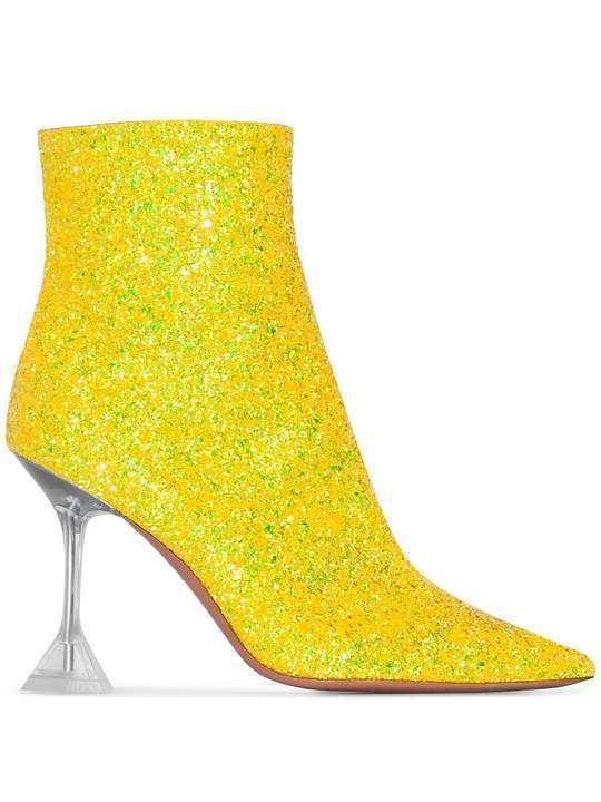 Yellow Glitter 95 Georgia plex heel boots展示图