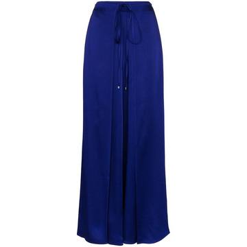 tie-waist wide-leg trousers