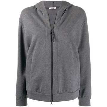 relaxed-fit zip-up hoodie