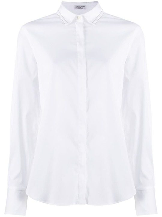 bead-trimmed point-collar shirt展示图