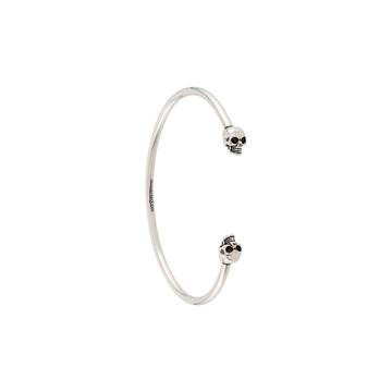 twin skull bangle