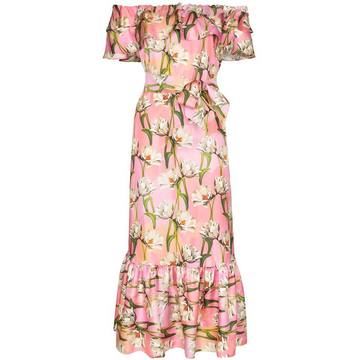 Floral off-the-shoulder midi dress