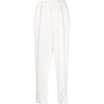 eyelet-detail high-waist trousers