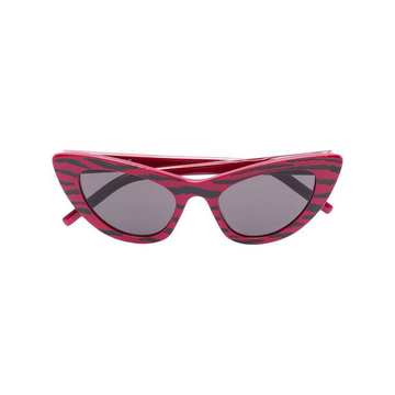 red and black tiger stripe cat eye sunglasses