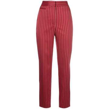 striped print trousers