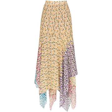 Elisa asymmetric floral print skirt