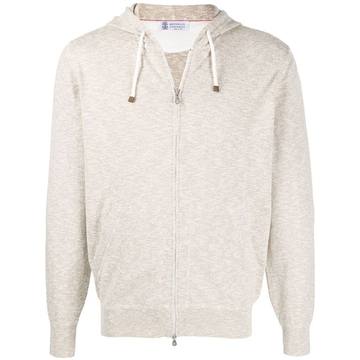 knitted zip-up hoodie