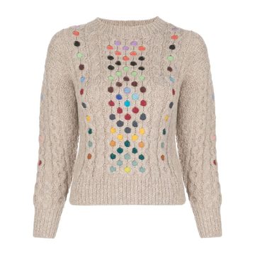 contrasting cable-knit jumper