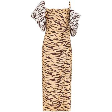 Amelia off shoulder tiger print dress