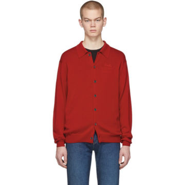红色 B-Side 羊毛开衫