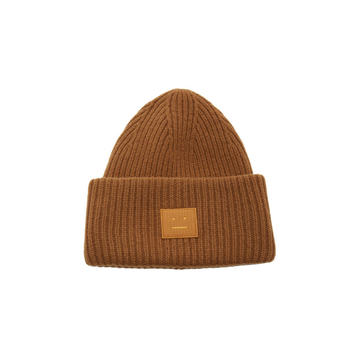 Appliqu��d Ribbed Wool Beanie