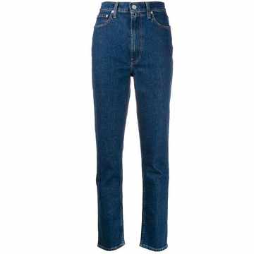 high-rise slim-fit jeans