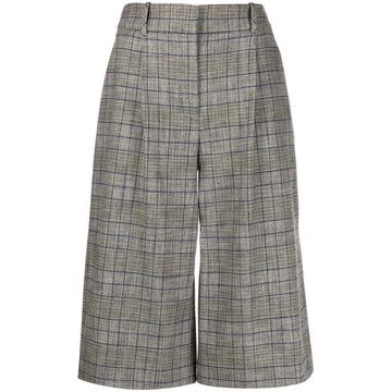 high-rise checked culottes