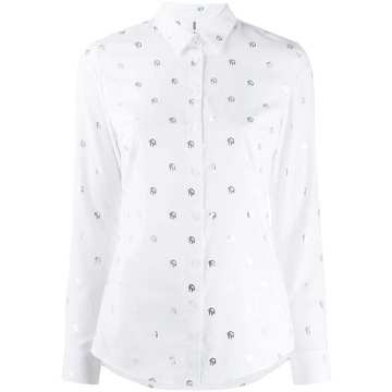 monogram slim-fit cotton shirt