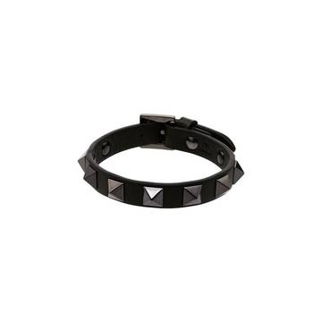 green Rockstud leather bracelet