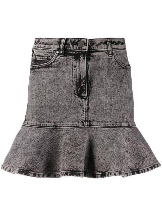 ruffled hem denim skirt展示图