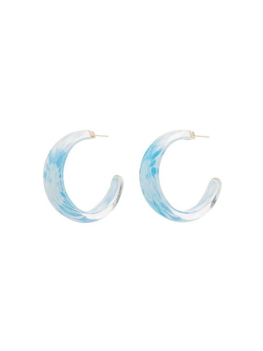 Blue tie-dye jelly hoop earrings展示图