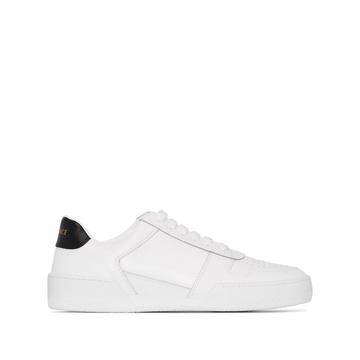 White leather logo sneakers